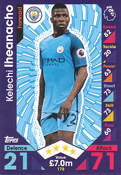 Kelechi Iheanacho Manchester City 2016/17 Topps Match Attax #178